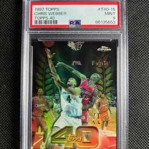 1997-98 TOPPS CHROME 40 CHRIS WEBBER REFRACTOR PSA 9 MINT